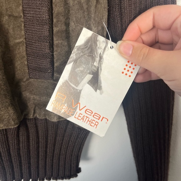 New Vintage 90s Rampage Brown Suede Leather Zip Up Jacket size medium - Picture 2 of 7